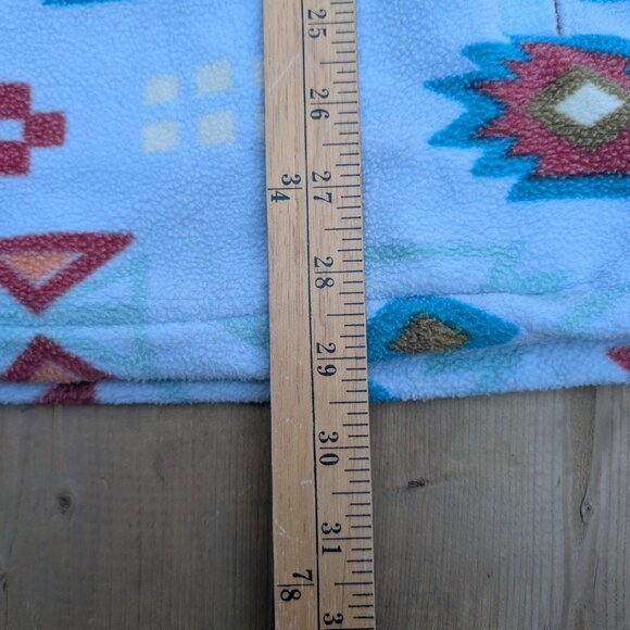 Free Nature Hoodie Men's L Red Geometric Fleece Quarter Zip Casual Long Sleeve - Picture 6 of 7